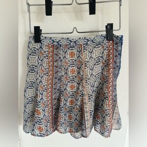 Show Me Your MuMu Blue and Orange Floral A-Line Skirt